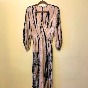 YF&B Asymmetrical Tie-Die Midi Dress